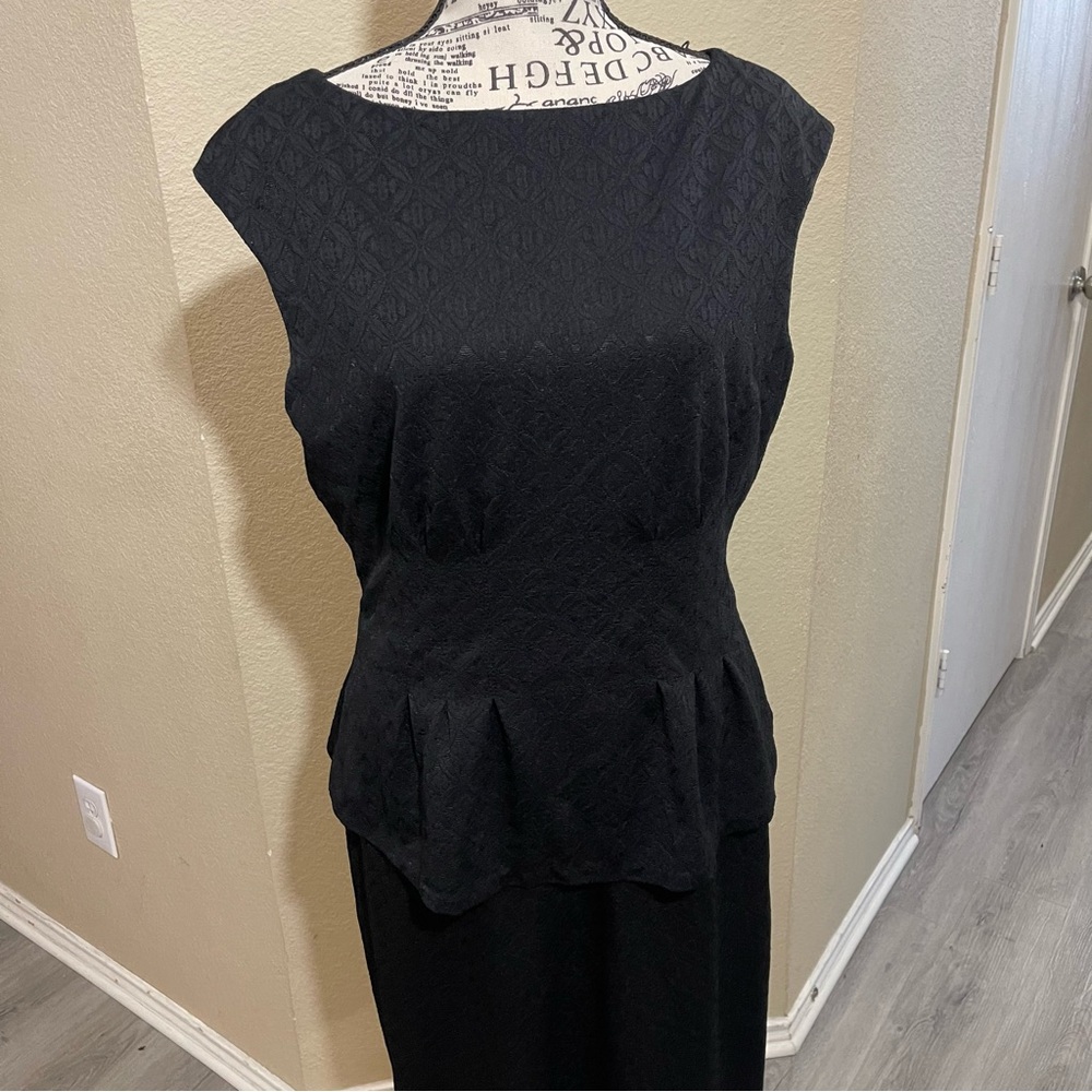American Living Black Textured Dress - Picture 2 of 10